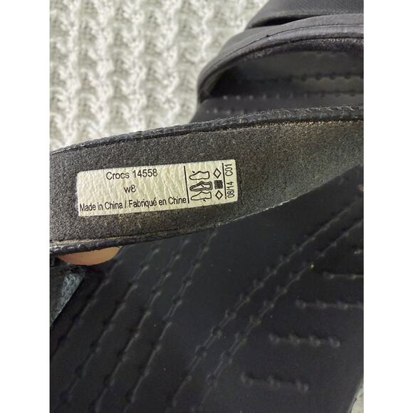 Crocs Cypress IV Strappy Sandal Heels Black Women’s Size 8 - Picture 7 of 7